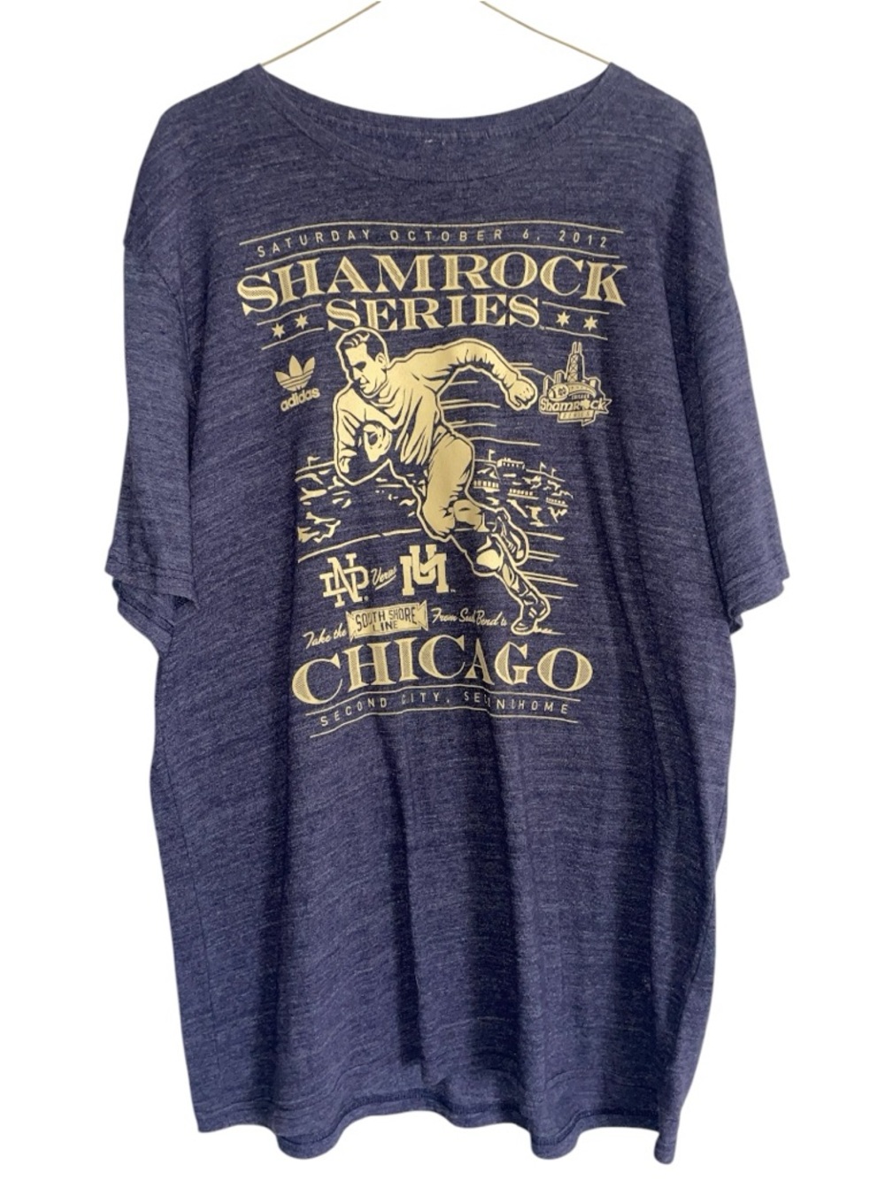Notre Dame Football Shamrock Series Chicago Graphic Men's T-Shirt - Navy
